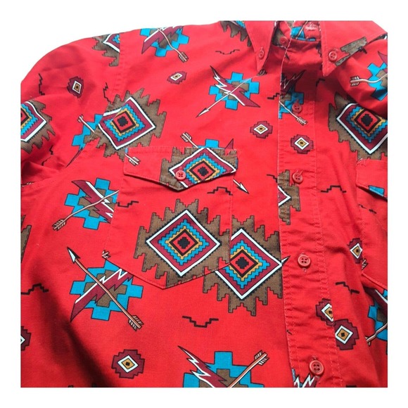 Vintage WRANGLER Cowboy Cut Western Button Down Shirt 15½ 34 X Long Single S… - Picture 10 of 16